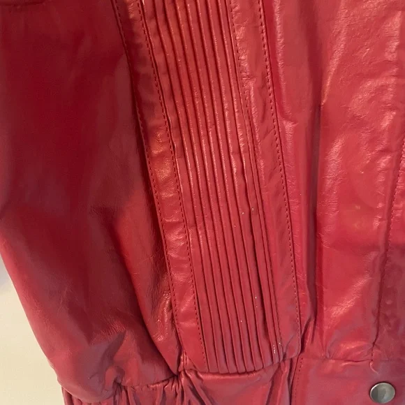 Vintage Red Marco Morani Leather Moto Jacket - Picture 4 of 8